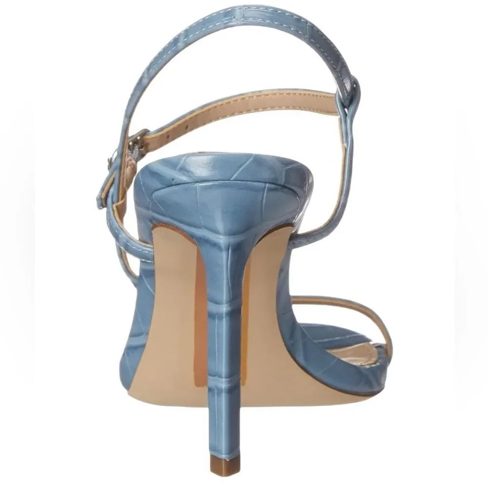 NWT SAM EDELMAN DORAN STRAPPY HEELED SANDALS‎ BLUE WOMENS SIZE 9